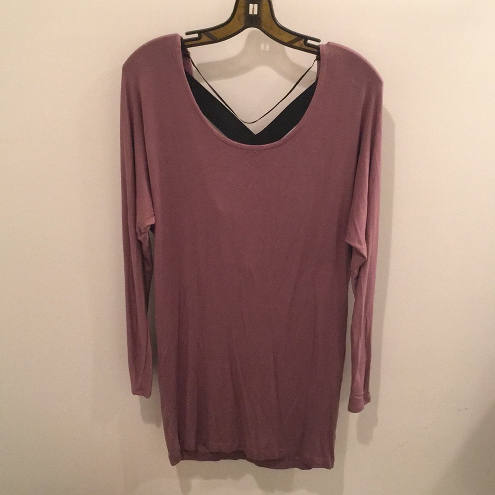 Purple Long Sleeve Cross Cross Back Dress - NWT